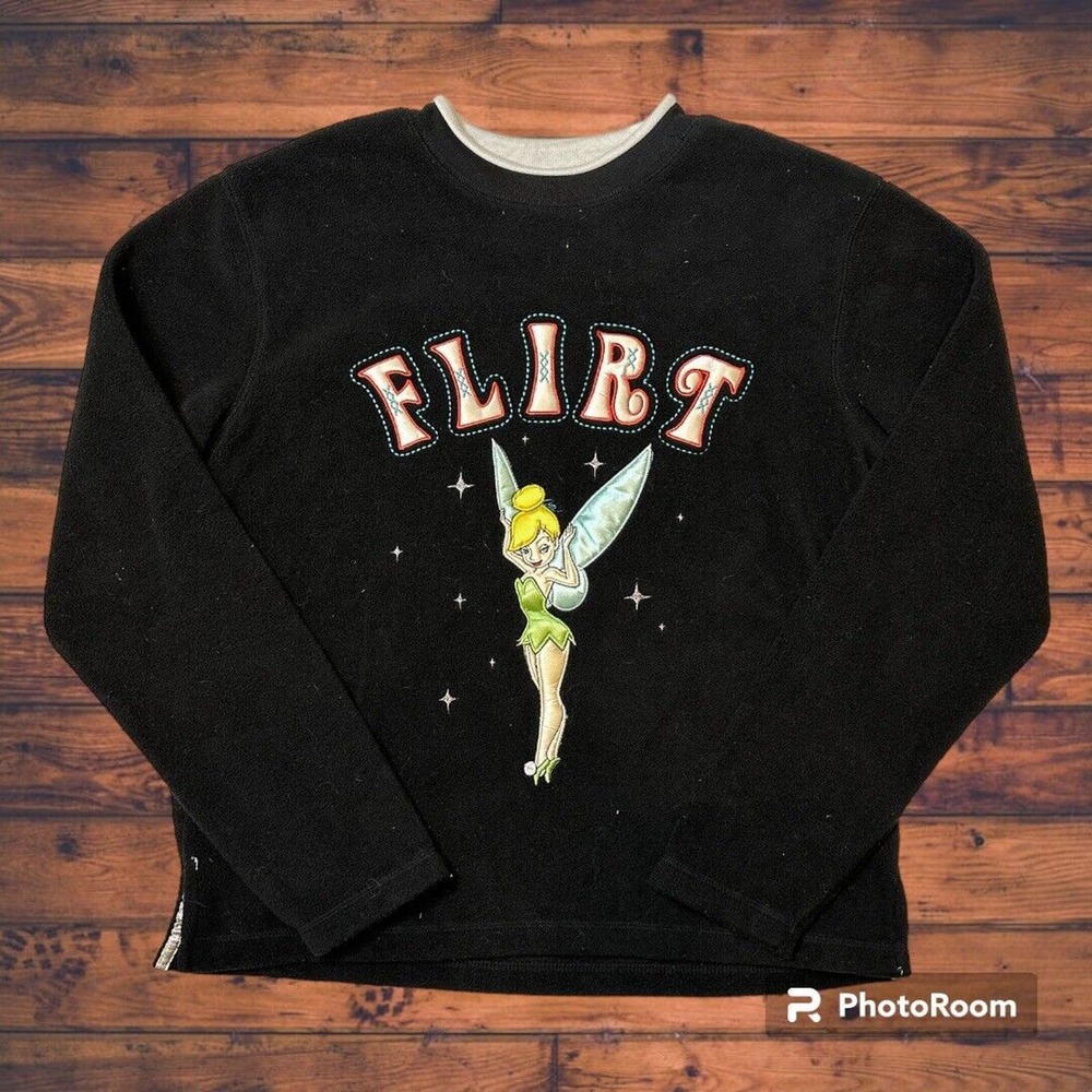 Disney Tinkerbell Flirt Sweater Shirt Long Sleeve Womens Small